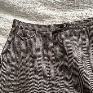 Russ Black and White Herringbone Skirt